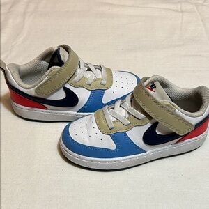 Nike Court Burough Recraft Low Kids' Blue and Red Sneakers